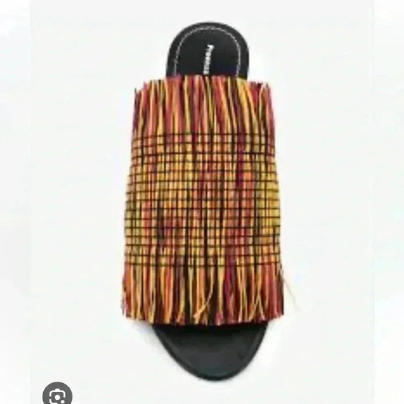 NIB Proenza Schouler Fringe Slides Shoes Sandals Black EU 38 US 7 1/2 - Picture 2 of 9